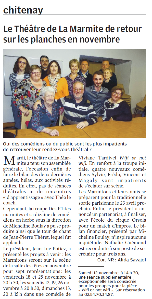 La NR- Le Théâtre de la marmite est de retour